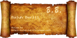 Baluh Berill névjegykártya